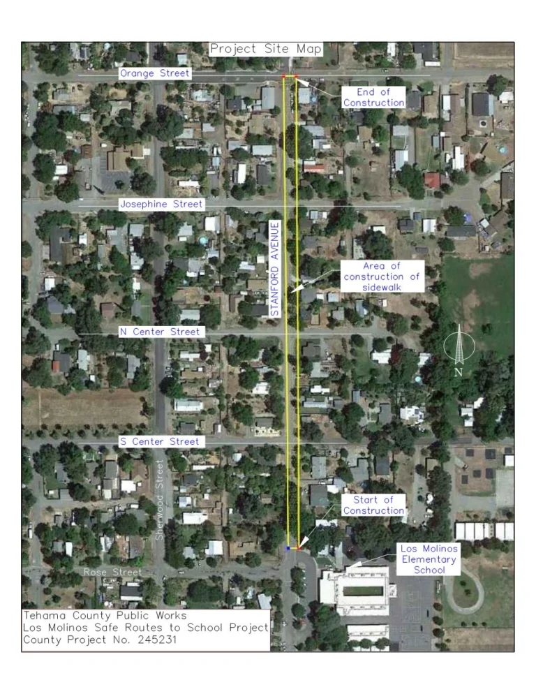 Stanford Avenue, Los Molinos, Sidewalk Construction